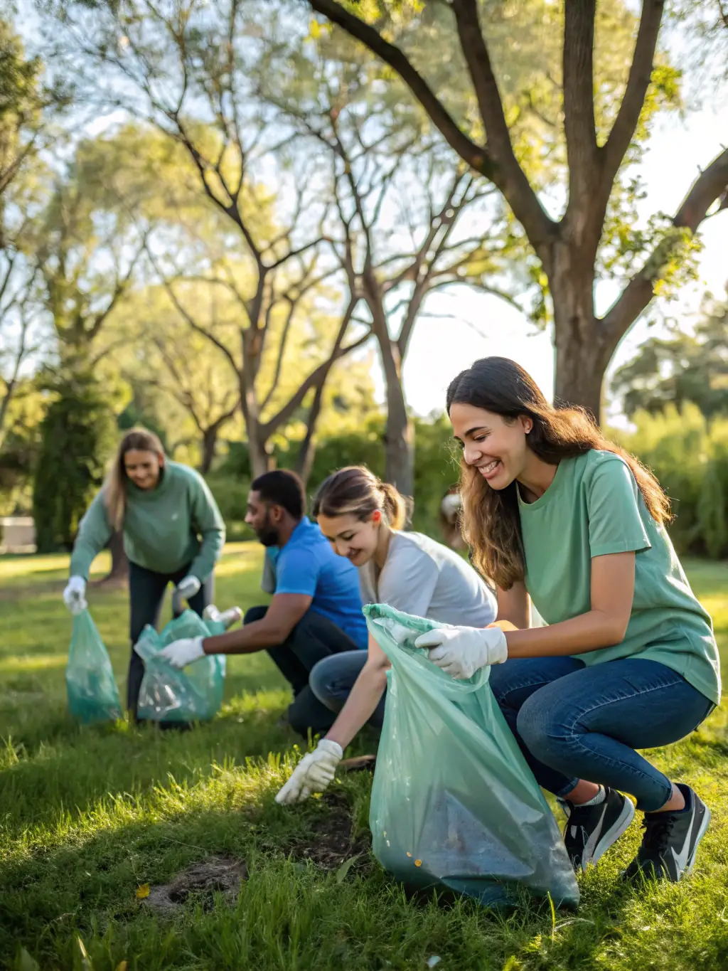 A group of volunteers cleaning up a riverbank, removing litter and debris to improve the health of the waterway.